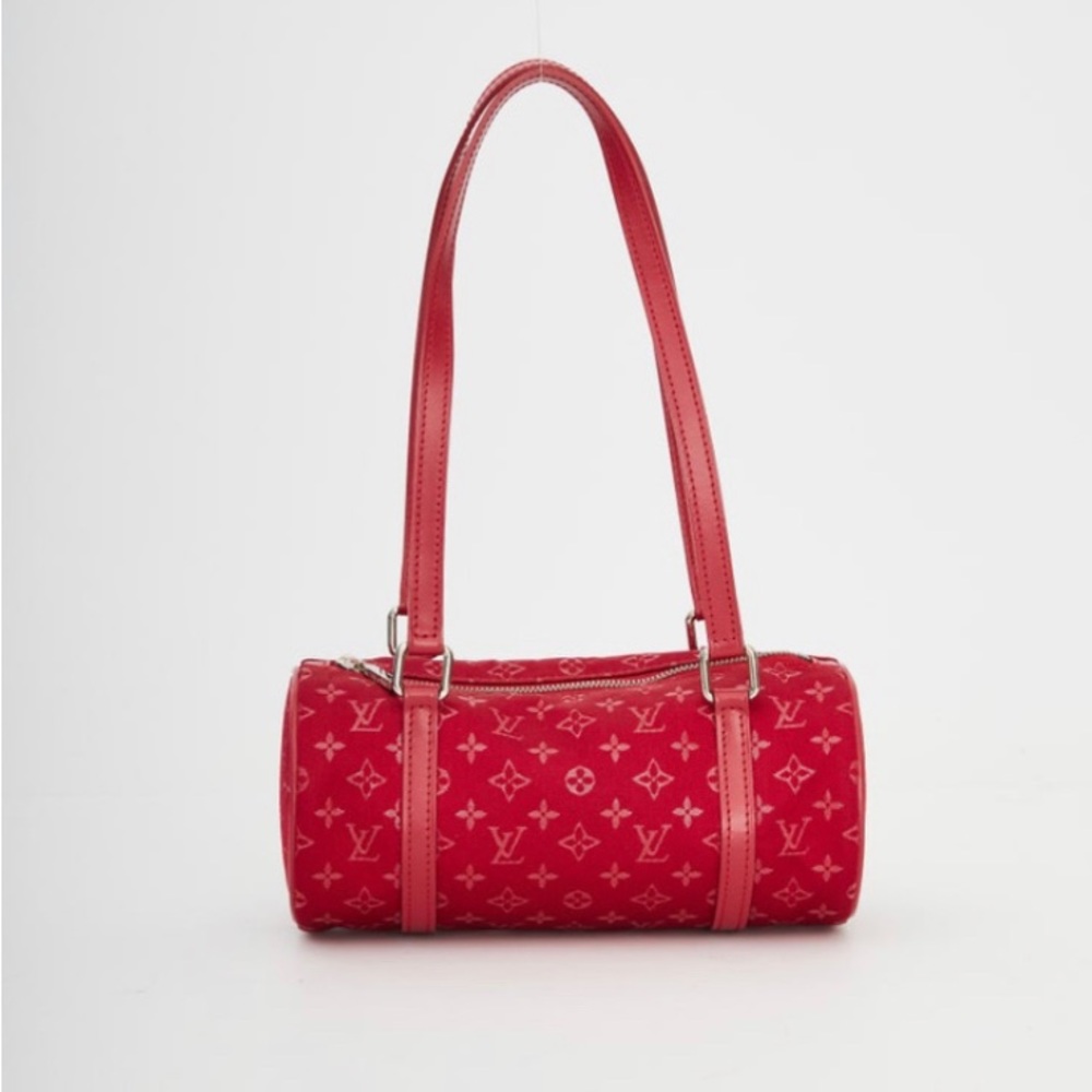Louis Vuitton Red Satin Mono Papillon Bag